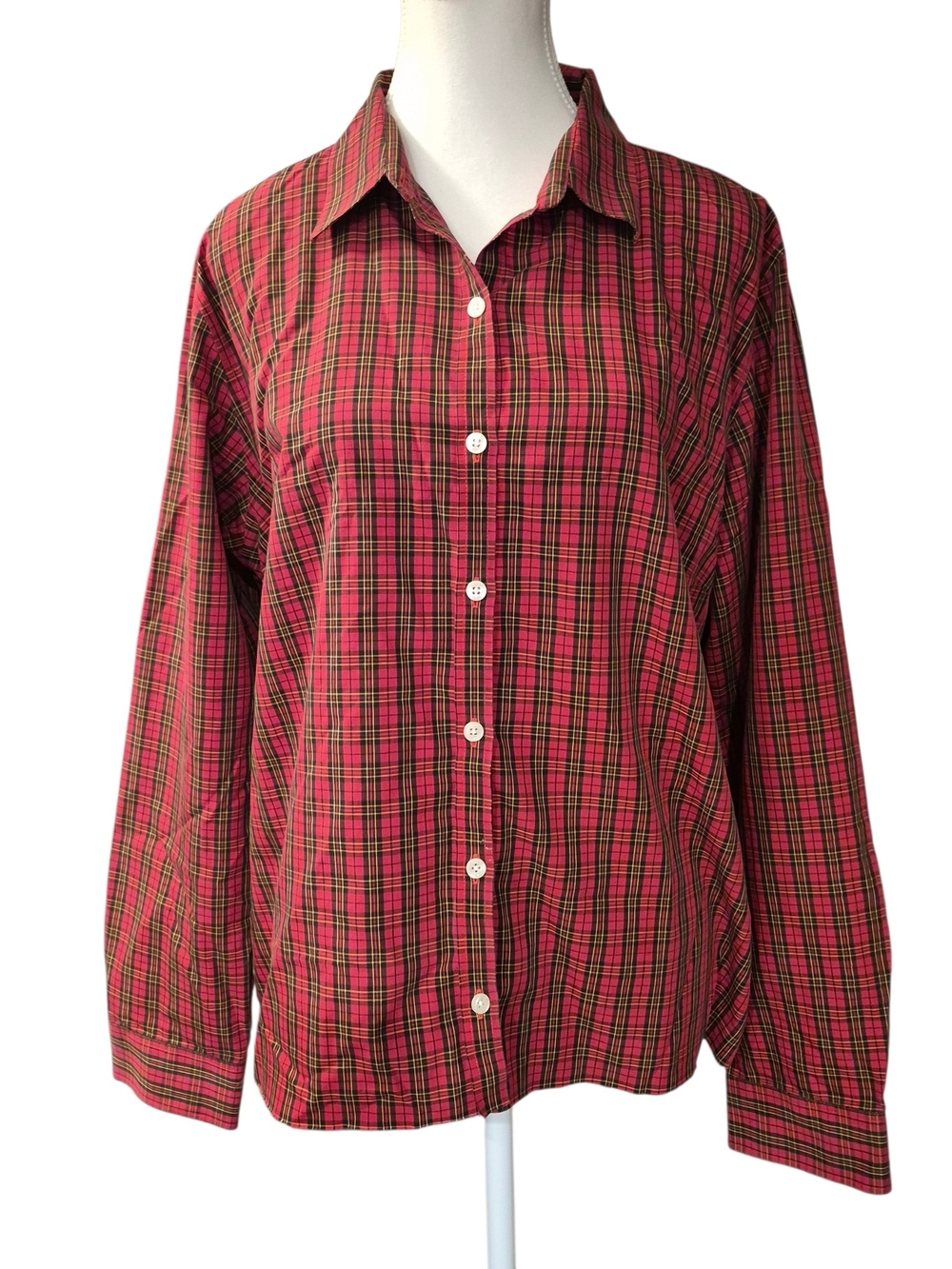 L.L. Bean Red Plaid Button-Down Shirt